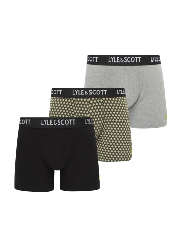 Lyle & Scott Trunks 3-Er Set in Meliertes Grau/Dunkelgrün/Schwarz