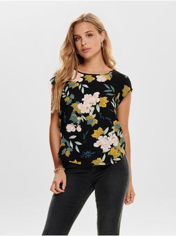 ONLY Print Kurzarm Bluse ONLVIC in Schwarz-2