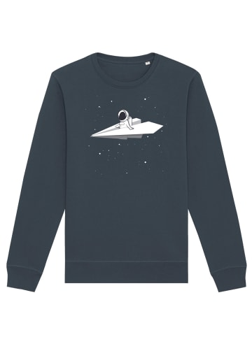 wat? Apparel Sweatshirt Fly me to the moon in India Ink Grey