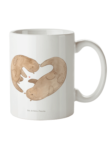 Mr. & Mrs. Panda Tasse Otter Herz ohne Spruch in Weiß