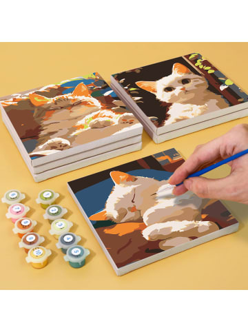 ARTNANAS Mini Malen nach Zahlen 6er Set-"Katzte Portraits"