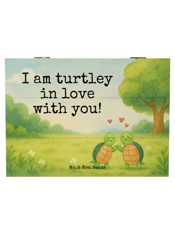 Mr. & Mrs. Panda Kiste Schildkröten Paar Design mit Spruch in Weiß