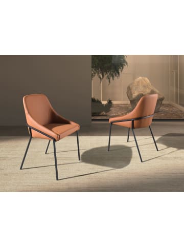 Angel Cerdá Stuhl 4161 in Orange/Schwarz – (B)53 x (H)83 x (T)59 cm