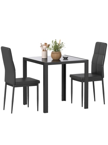 HOMCOM Essgruppe in Schwarz 75L x 75B x 75H cm