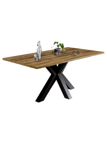 58 aufm Kessel ESSZIMMERTISCH Elda 2 180 x 90 x 75 Esstisch Schwarzstahl/Plankeneiche