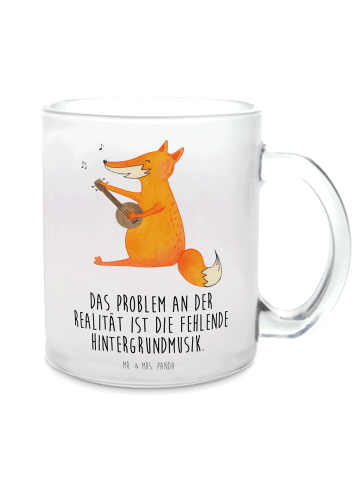 Mr. & Mrs. Panda Teetasse Fuchs Gitarre mit Spruch in Transparent