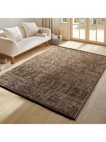KADIMA DESIGN Teppich Kurzflor Unicolor Chenille Baumwolle Innen in Braun