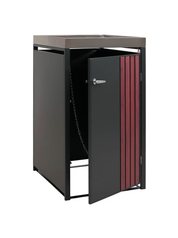 MCW 1er-Mülltonnenverkleidung O67, Anthrazit Holzoptik dunkel