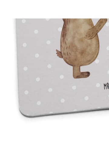 Mr. & Mrs. Panda Tassenuntersetzer Bären mit Hut ohne Spruch in Grau Pastell