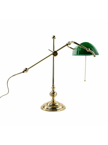 Licht-Erlebnisse Tischlampe (B)16.8 x (L)26 x (H)47 cm in Messing poliert Grün