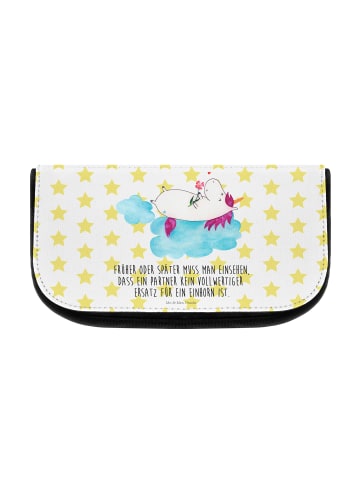 Mr. & Mrs. Panda Kosmetiktasche Einhorn Verliebt mit Spruch in Weiß