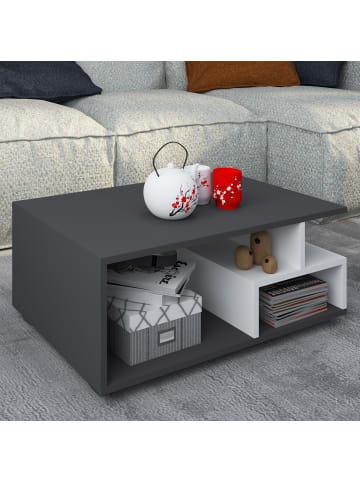 VCM  Holz Sofatisch Couchtisch Wohnzimmertisch Sulas in Anthrazit / Weiß