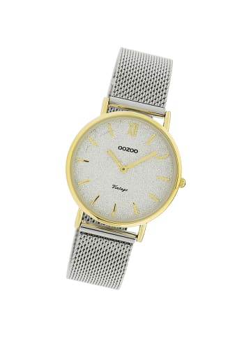 Oozoo Analog-Armbanduhr Oozoo Vintage Series silber mittel (ca. 32mm)