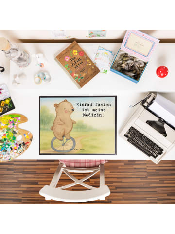 Mr. & Mrs. Panda bastelmatte Bär Einrad fahren Design mit Spruch in Weiß