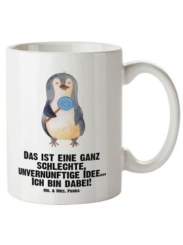 Mr. & Mrs. Panda Riesenkaffeetasse Pinguin Lolli mit Spruch in Weiß