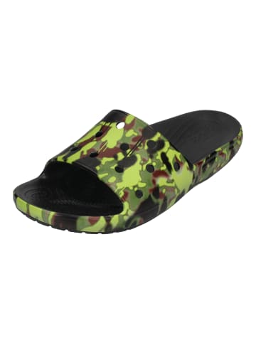 Crocs Pantoletten Classic Spray Camo Slide in schwarz