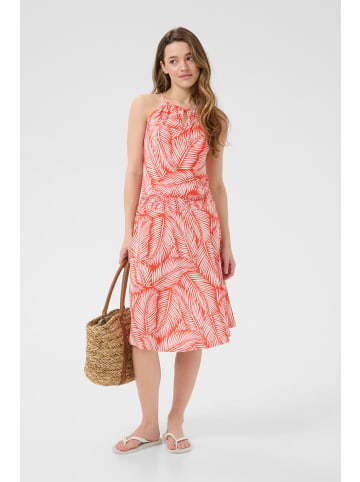 Kaffe Sommerkleid KAdahlia Regular fit in Red/Chalk Palm Leafs