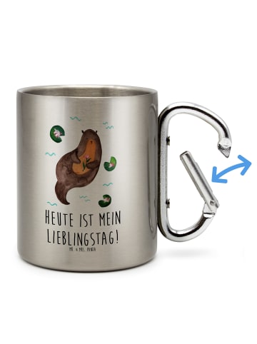 Mr. & Mrs. Panda Thermobecher Otter Seerose mit Spruch in Silber
