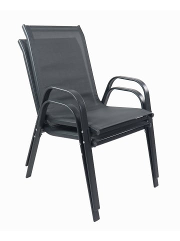 VCM  3tlg Balkonset Gartenmöbel Stapelstühle Set Sonlas in Anthrazit