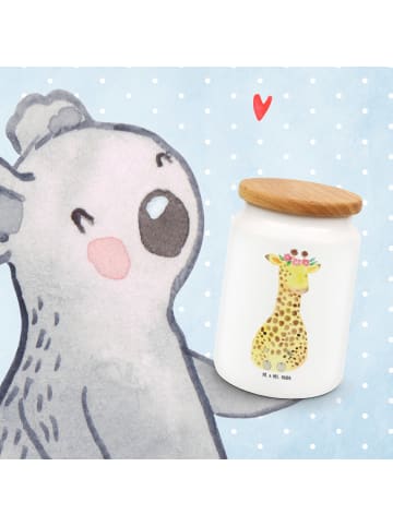 Mr. & Mrs. Panda Teedose Giraffe Blumenkranz ohne Spruch in Weiß