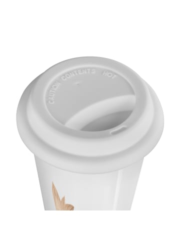 Mr. & Mrs. Panda Thermokaffeebecher Robbe Liegen mit Spruch in Weiß