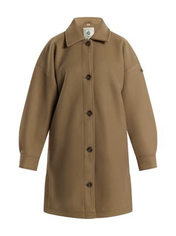 DreiMaster Vintage Damen Übergangsmantel In Wolloptik in Grau Beige