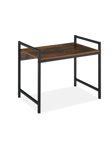 relaxdays Mikrowellenregal in Schwarz/ Braun - (B)53 x (H)40 x (T)33 cm