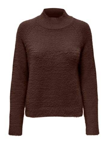 JACQUELINE de YONG Pullover Flauschiger Stehkragen Sweater Gestrickt JDYJOLA in Braun