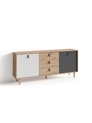 byLiving Sideboard Bill in Artisan Eiche - (B) 180 x (H) 77 x (T) 36,5 cm