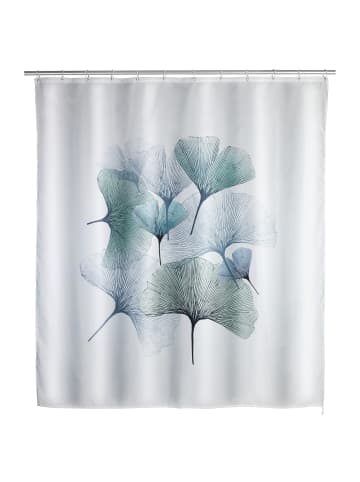 Wenko Anti-Schimmel-Duschvorhang GINGKO, Polyester in Grau, (B) 200 x (L) 180 cm