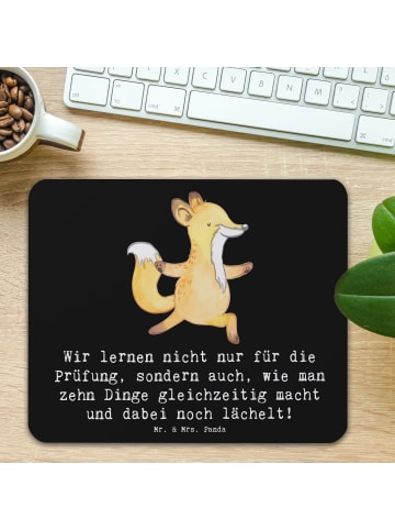 Mr. & Mrs. Panda Mousepad Auszubildende Lächeln mit Spruch in Schwarz