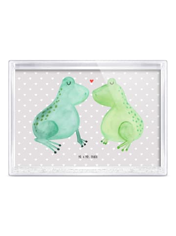 Mr. & Mrs. Panda Bilderrahmen Frosch Liebe ohne Spruch in Grau Pastell