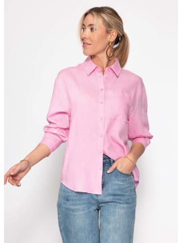 SASSYCLASSY Leinen Hemdbluse in Rosa