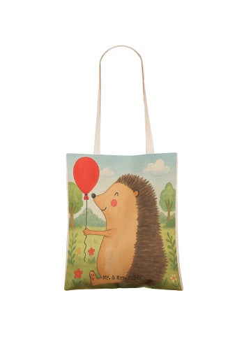 Mr. & Mrs. Panda Henkeltasche Igel Luftballon Design ohne Spruch in Weiß
