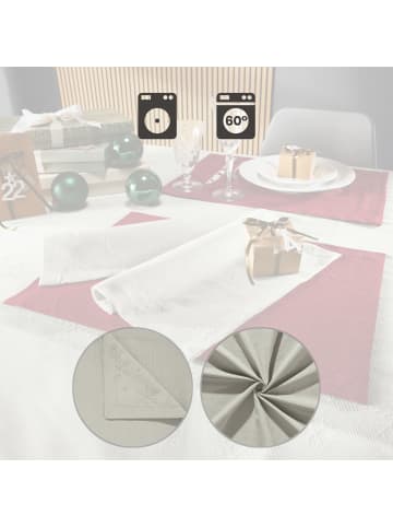 REDBEST Jacquard, Baumwollmischung Tischset 2er-Pack Snowflake in hellgrau