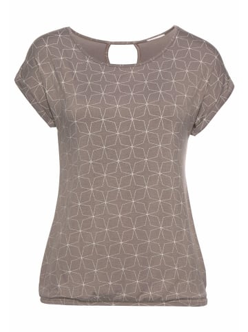 LASCANA T-Shirt in taupe, weiß