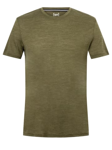 super.natural Merino T-Shirt in olivgrün