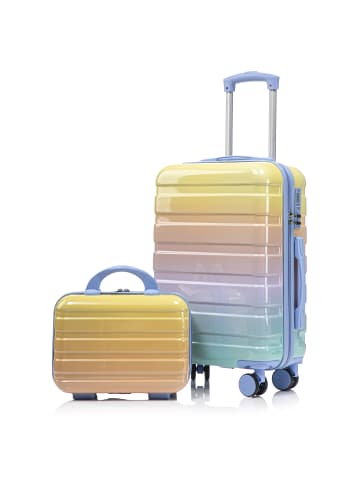 ABRIHOME Kofferset in Gelb 2-teilig mit Zahlenschloss und Kosmetiktasche