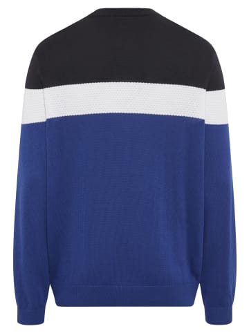 H.I.S. Rundhalspullover in royalblau gestreift