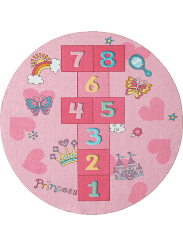 the carpet Kinderteppich Happy Life C in Rosa