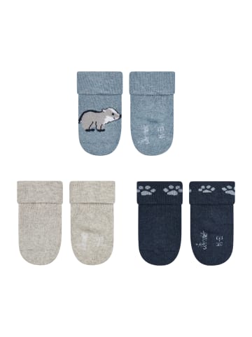 Sterntaler Baby Socken 3er-Pack Dachs in helles blau