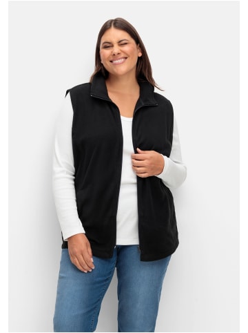 sheego Fleeceweste in schwarz