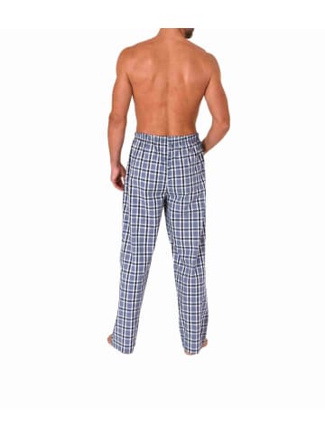 NORMANN Schlafanzug Pyjama Hose lang kariert Baumwolle - 79841 in grau