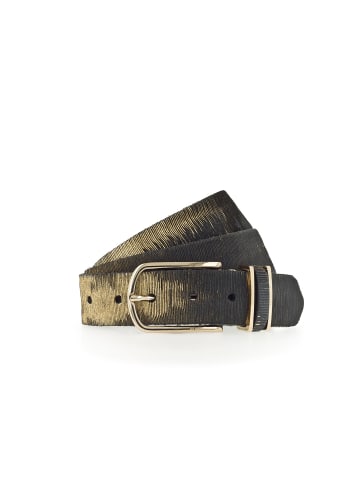 b.belt Vollledergürtel Cuno in schwarz / gold metallic