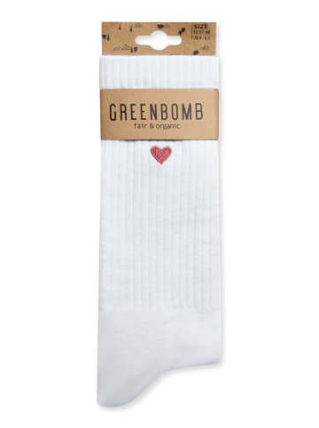 GreenBomb Socken Lifestyle Love in Weiß