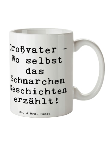 Mr. & Mrs. Panda Tasse Großvater Geschichten mit Spruch in Weiß