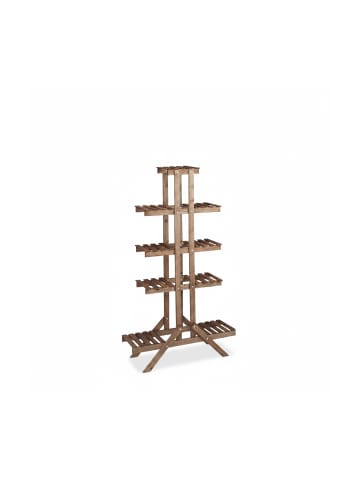 Blumentreppe in Dunkelbraun - (B)83 x (H)142,5 x (T)28,5 cm