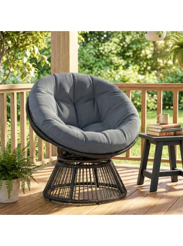 Outsunny Papasansessel in Grau 93L x 81B x 87H cm