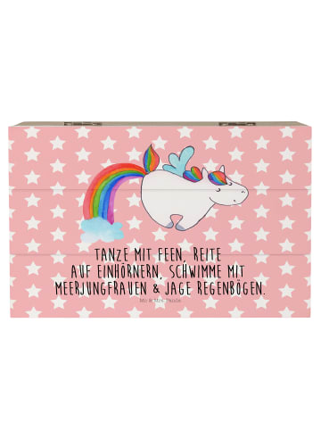 Mr. & Mrs. Panda Holzkiste Einhorn Pegasus mit Spruch in Rot Pastell