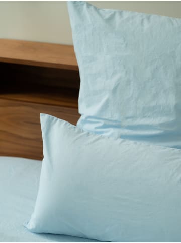 Erlich Textil  Fred Kopfkissenbezug aus Bio-Baumwolle - atmungsaktiv in eisblau